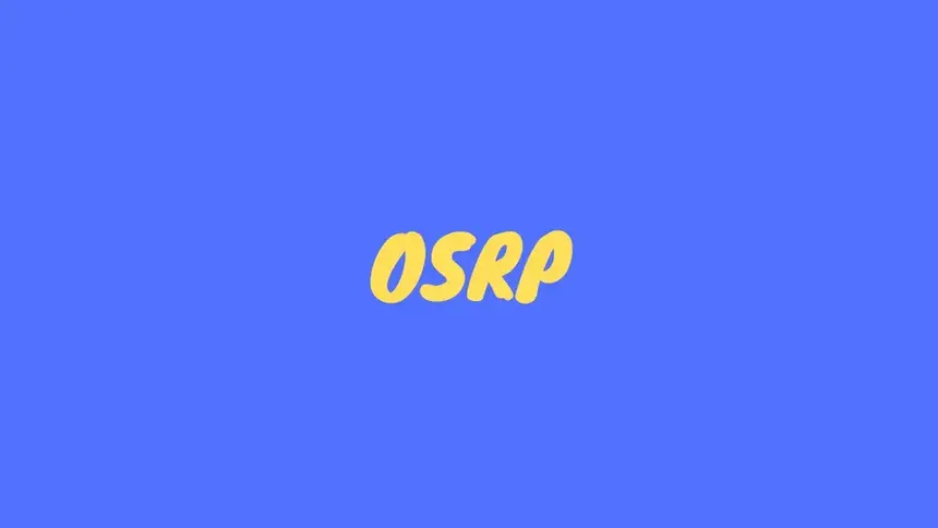 A picture with a Blue background with yellow font spelling out &ldquo;OSRP&rdquo;